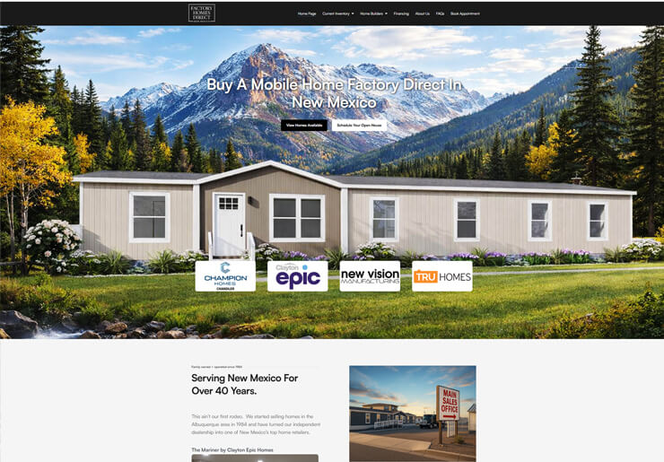 Mobile Home Dealer Website Experts